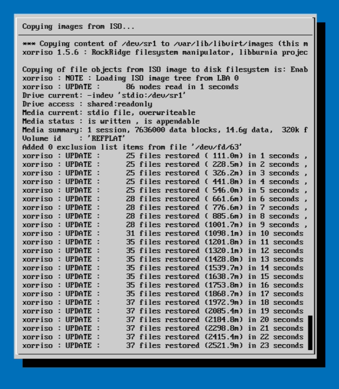 CML copying reference platform image objects from the CD-ROM ISO to the local filesystem during initial setup