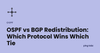 OSPF vs BGP redistribution feature image, PingLabz
