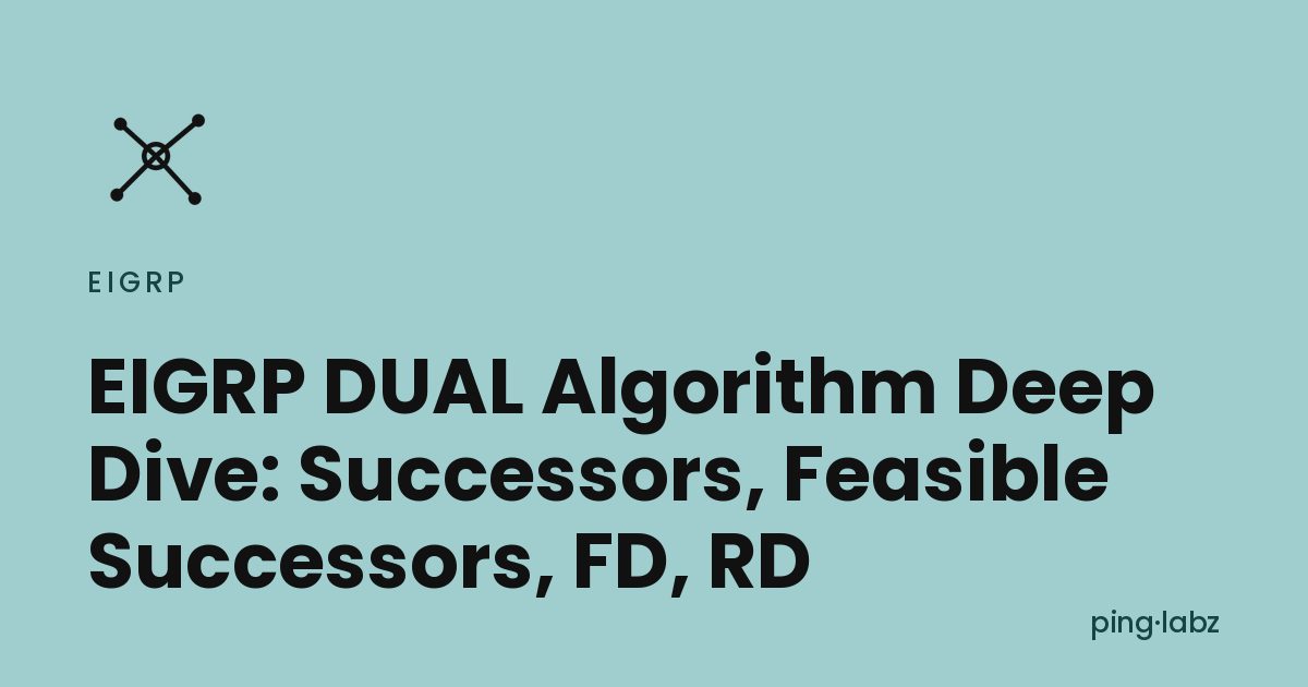 EIGRP DUAL Algorithm: Successor, Feasible Successor, FD, RD
