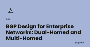BGP Design for Enterprise Networks: Dual-Homed and Multi-Homed