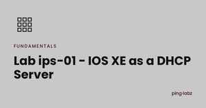 Lab ips-01 - IOS XE as a DHCP Server
