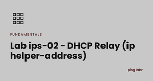 Lab ips-02 - DHCP Relay (ip helper-address)