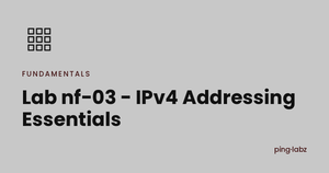 Lab nf-03 - IPv4 Addressing Essentials