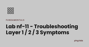 Lab nf-11 - Troubleshooting Layer 1 / 2 / 3 Symptoms