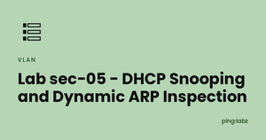 Lab sec-05 - DHCP Snooping and Dynamic ARP Inspection