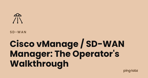 Cisco vManage / SD-WAN Manager: The Operator's Walkthrough