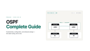 OSPF Complete Guide on PingLabz: link-state routing fundamentals, configuration, and enterprise design on Cisco IOS XE.