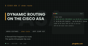 ASA route table showing EIGRP AD 90 beating OSPF AD 110 on the same box