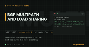 BGP multipath - show ip bgp showing two eBGP paths flagged multipath on Cisco IOS XE