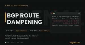 BGP route dampening - show ip bgp dampening flap-statistics showing a suppressed route on Cisco IOS XE