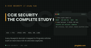CCIE Security study hub: blueprint domains mapped to hands-on PingLabz labs