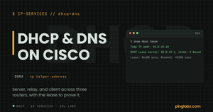 DHCP and DNS on Cisco feature image with real show dhcp lease output