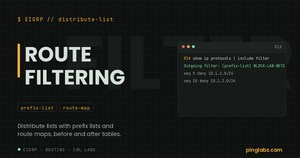 EIGRP route filtering feature image with real distribute-list and prefix-list output