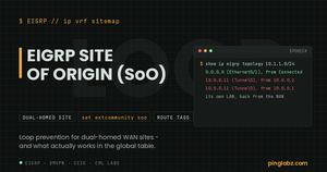 EIGRP SoO - a dual-homed site learning its own LAN back from the WAN on Cisco IOS XE