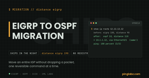 EIGRP to OSPF migration - the route flipping protocol with the same next hop and zero packet loss