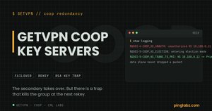 GETVPN COOP failover: real syslog showing the secondary key server promoting to primary