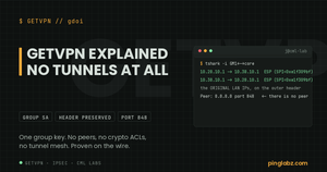 GETVPN: packet capture showing ESP with the original LAN IPs preserved in the outer header