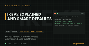 IKEv2 smart defaults: real show crypto ikev2 proposal default output with AES-CBC-256 and DH 19/14/21