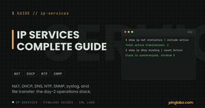 IP Services complete guide feature image with real NAT, DHCP and NTP output