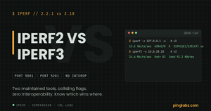 iPerf2 vs iPerf3 comparison feature image with real output from both tools
