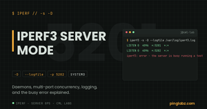 iPerf3 server mode feature image with daemon listeners and busy error