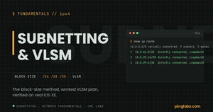 IPv4 subnetting and VLSM with real show ip route output showing 5 masks