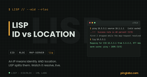 LISP on Cisco IOS XE: cold-cache ping dropping then resolving via map-reply from the remote RLOC