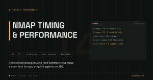Nmap timing and performance - terminal comparing -T4 and -T2 scan times on the same host