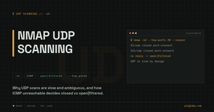Nmap UDP scanning - terminal showing -sU with ICMP port-unreachable and open|filtered states