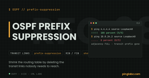 OSPF prefix suppression - transit link unreachable while loopbacks still ping on Cisco IOS XE