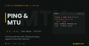 Ping MTU test with the DF bit hitting a 1400-byte link
