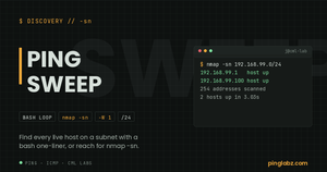 Ping sweep of a subnet with nmap -sn host discovery output