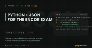 Reading a Python automation script and JSON payload for the ENCOR exam