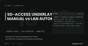 SD-Access underlay - loopback reachability and jumbo MTU beneath the fabric