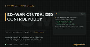 Catalyst SD-WAN centralized control policy applied at the Controller to shape OMP