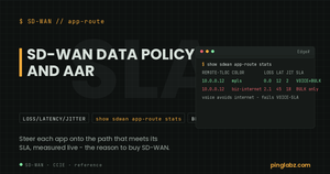 Catalyst SD-WAN AAR - show sdwan app-route stats showing per-path loss, latency and jitter