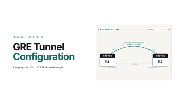 GRE Tunnel Configuration: Step-by-Step Cisco IOS XE Lab